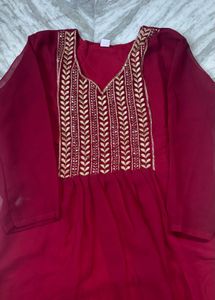 maroon sequins kurti
