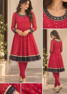 Stunning Red Embroidered Lehenga Set