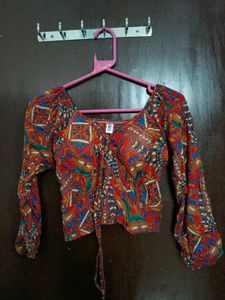 Printed padded zara Crop Top