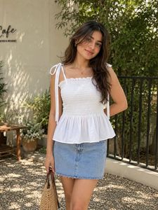 HARPA New White Smocked Camisole Top