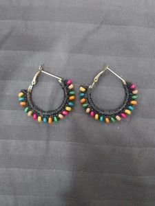 Boho Beaded Hoop Earrings