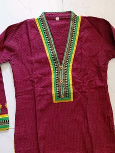 Maroon kurta set