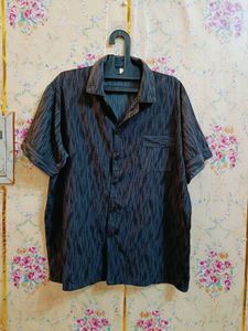 🇳🇿💫🎀Men's Black Textured Short Sleeve Shirt