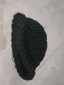 Black Crochet Headband - winter wear