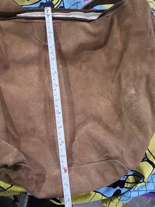 Tan real sued leather bag