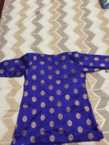 Royal Blue Brocade Blouse