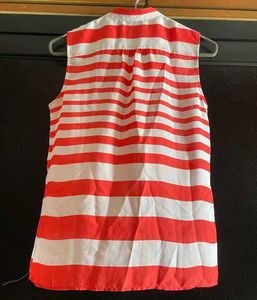💖 Striped Sleeveless Collared Top 💖