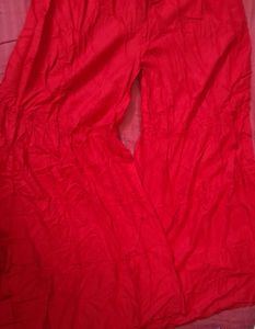 Vibrant Red Palazzo Pants