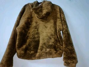 Olive Green Fuzzy Hoodie