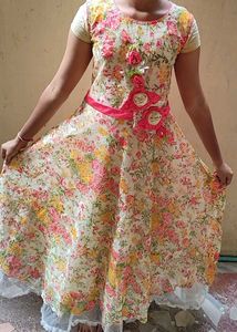 Floral Print Ethnic Gown