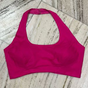 Stylish Pink Halter Neck Blouse fix price