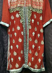kurti with koti Pakistani Zari work