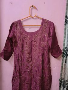 Embroidered Silk Kurta pant dupatta set