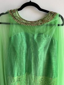 Brand new Stunning Green Cape Ethnic Gown