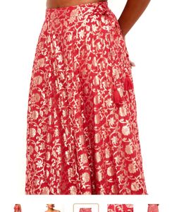 Vibrant Red Brocade Lehenga Set size S