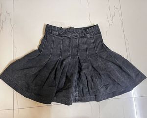 H&amp;M y2k Denim Pleated Mini Skirt High Waisted