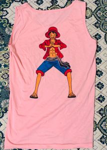 Pink One Piece Graphic Tank Top