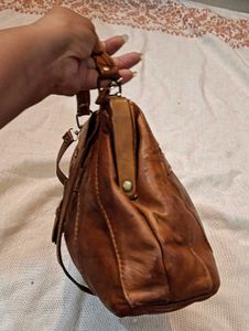 Vintage Brown Leather Handbag