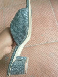 Sparkly Wedge Mules