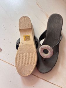 Stylish Embellished Wedge Flip-Flops