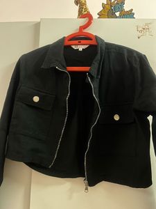 SALE - Black Cropped Denim Jacket