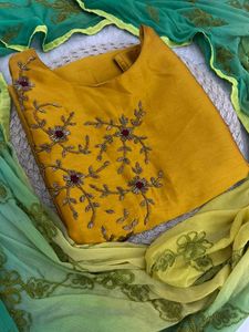 Designer Embroidered kurta with dupatta