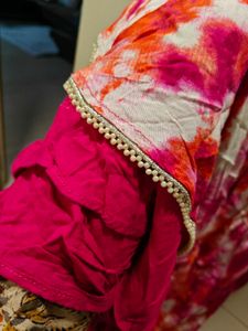 tie dye ankle length kurti legging set