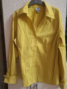 Classic Yellow Button-Up Blouse
