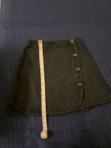 Denim A-Line Button Skirt
