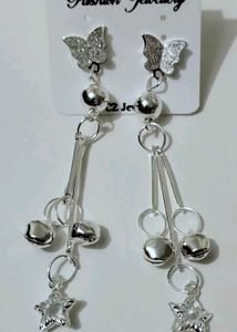 Sparkling Butterfly & Star Dangle Earrings