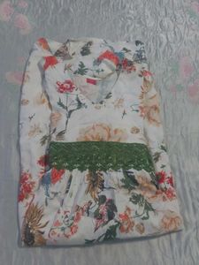 Gosriki Women's Floral Print Anarkali Kurta