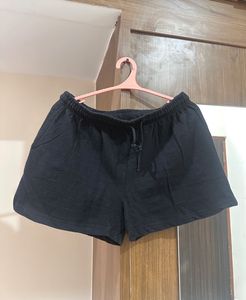 Grey Cotton Blend Casual Shorts