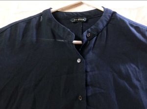 Navy Button- Down Tshirt