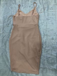 Elegant Beige Midi Dress