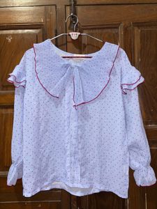 Polka Dot Ruffle Blouse
