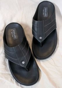 Men's Black Leather Flip-Flops size 6🌟
