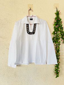 White Embroidered Kurta