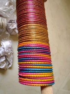 Vibrant Stack of Embellished Bangles