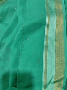 Elegant Green Embellished Saree