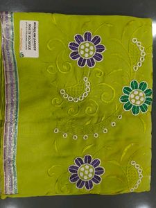 Lime Green Embroidered Saree