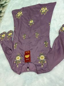 silk embroidered kurta pant set