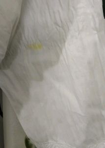 White Elasticated kurta Pants