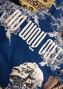 Blue Graphic Print Hoodie