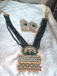 Peacock Design Necklace with Earrings Set