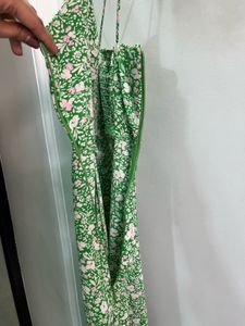 Zara Green Floral Print Midi Dress