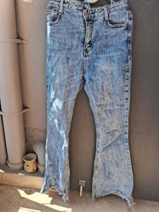 Acid Wash Flare Jeans