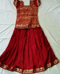 Kids Pattupavada and  blouse
