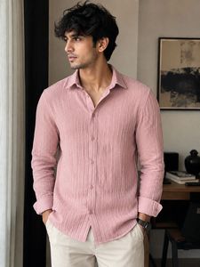 Men's Textured Pink Shirt