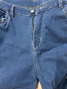 Blue Denim Cargo Pants