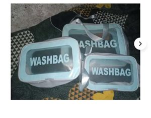 3-Piece Transparent Toiletry Bag Set